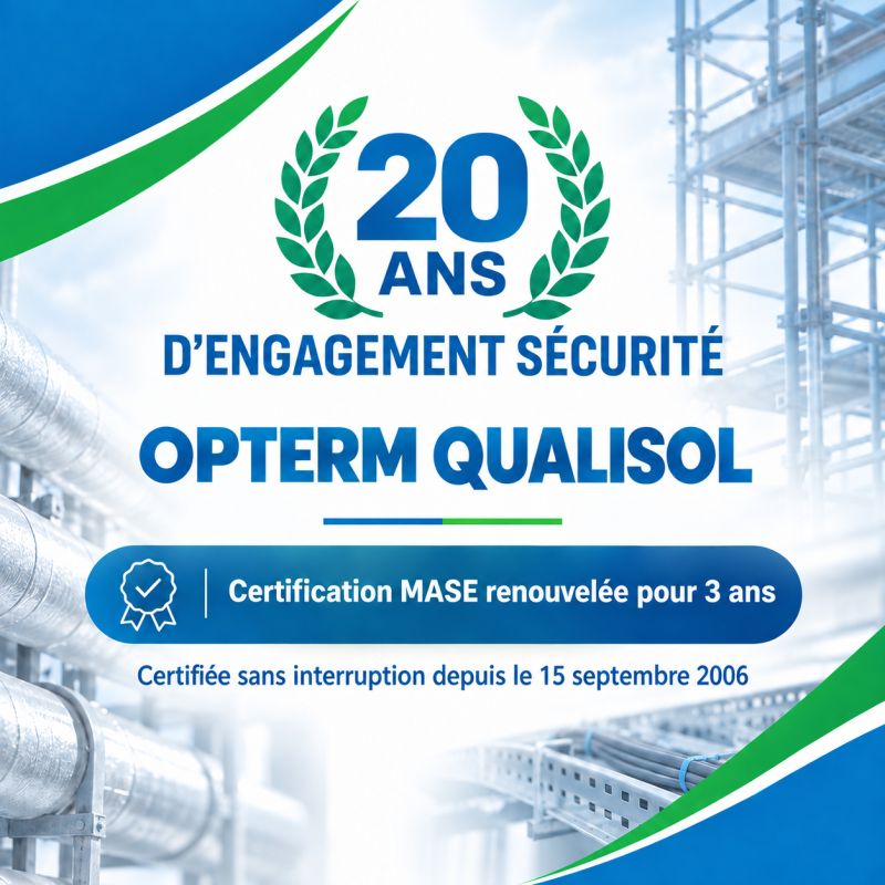 certification MASE depuis 20 ans pour Qualisol 